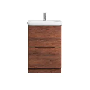 Eden 600mm Floorstanding Vanity Unit in Redwood & Link Resin Basin