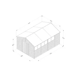 Beckwood 10x15 Apex Shed - 6 Windows - Double Door