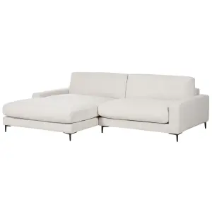 Right-Hand Corner Sofa MALOY Off-White Chenille Right Hand