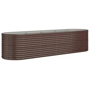 Berkfield Garden Planter Powder-coated Steel 296x80x68 cm Brown