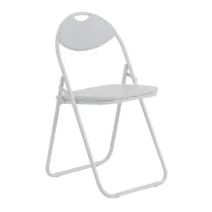 Harbour Housewares - Padded Folding Chair - 44cm - White/White