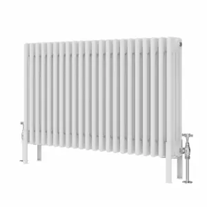 Right Radiators 600x1010 mm Horizontal Traditional 4 Column Cast Iron Style Radiator White