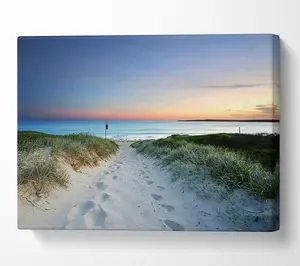 Sunrise Beach Walk Canvas Print Wall Art - Medium 20 x 32 Inches