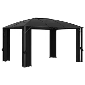 Berkfield Gazebo with Curtains 400x300x265 cm Anthracite