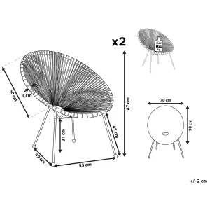 Set of 2 Garden Chairs ACAPULCO II PE Rattan Natural