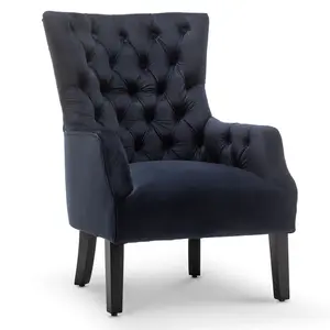 Velvet Navy Blue Gabriella Accent Chair