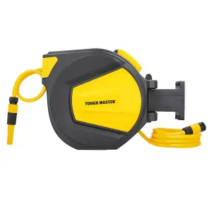 TOUGH MASTER Retractable Hose Reel Automatic, Wall-Mounted Hose Pipe - 20 Metres (TM-HRA22M)