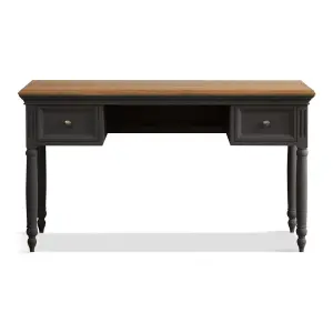 Philippe Oak and Charcoal Grey Painted Computer Desk