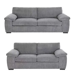 Capri Jumbo Cord Sofa, 3+2 Grey