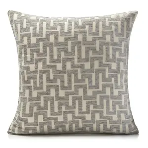 Novo Silver 45cm x 45cm Luxury Geometric Chenille Cushion