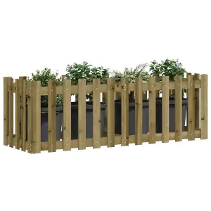 Berkfield Garden Raised Bed with Fence Design 150x50x50 cm Impregnated Wood Pine