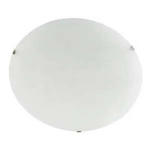 Traditional White Alabaster Circular Glass IP20 Flush 25cm Ceiling Light Fitting