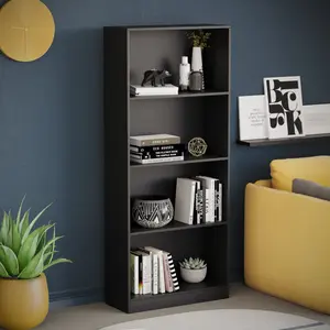 Ronald Bookcase Black / 140 cm H x 60 cm W