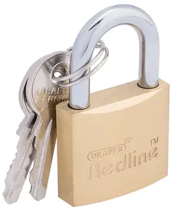 Draper Redline Brass Cylinder Padlock, 30mm 68021