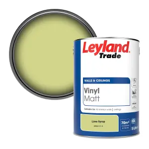 Leyland Trade Vinyl Matt Walls & Ceilings Emulsion Paint Lime Syrup (PPG1117-3) 5L