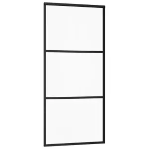 Berkfield Sliding Door ESG Glass and Aluminium 90x205 cm Black