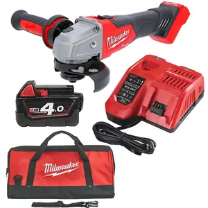 Milwaukee FUEL Brushless Angle Grinder 18V Cordless Slide Switch +Accessory Kit