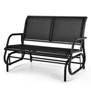 Costway Outdoor Swing Glider Chair 2-Person Patio Garden Rocking Swing Bench Loveseat