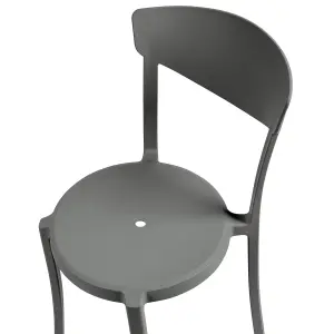 Set of 4 Garden Chairs VIESTE Dark Grey