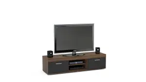 Birlea Edgeware TV Unit Walnut & Black