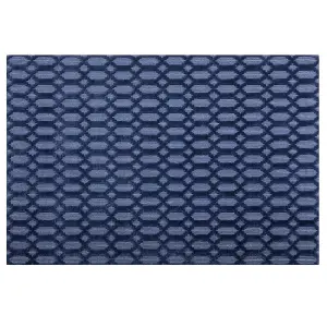 Viscose Rug 140 x 200 cm Navy Blue CIZRE