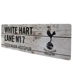 Tottenham Hotspur FC Rustic Plaque White/Black (One Size)