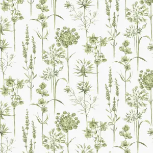 Superfresco Easy Green Floral Smooth Wallpaper Sample