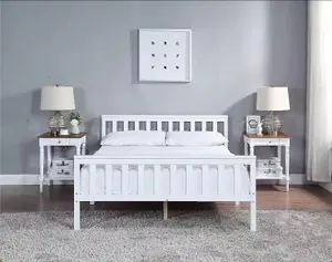 White Wooden Bed Frame Super King