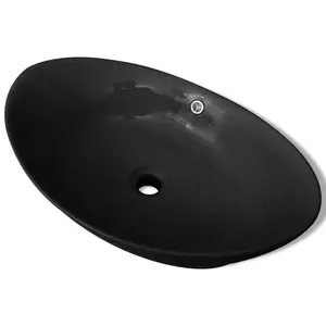 Belfry Bathroom 590mm L x 385mm W Ceramic Oval Sink Black