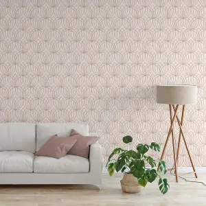 Muriva Cream Geometric Metallic effect Embossed Wallpaper