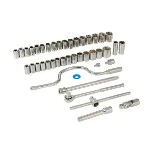 Silverline Socket Set 1/2" Metric/Af 42Pce