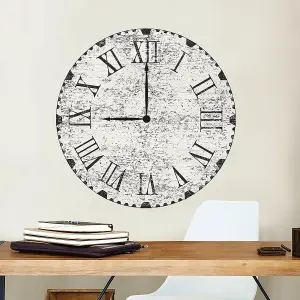 Wallpops White, Grey & Black Large Vintage Roman Numeral Clock Wall Sticker