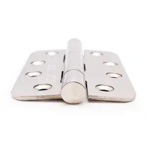 EAI 4" Fire Door Hinges 4" Stainless Steel Grade 13  - 102x76x3mm - RADIUS - Polished  - Pair - Including Screws