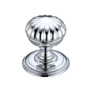 Fulton & Bray Passage Door Knob (Set of 2) Polished Chrome