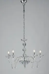 Luminosa RIFLESSO 5 Light Chandeliers Chrome, Crystal 70x53cm