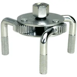 Knurled Oil Filter Claw Wrench - 3/8" & 1/2" Sq Drive - 65mm to 110mm Capacity