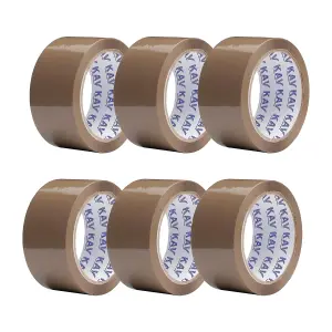 KAV Strong Adhesive Brown Packaging Tape - 48MM x 66M Rolls for Secure Box Sealing, Parcel Tape with Improved Formula (6)