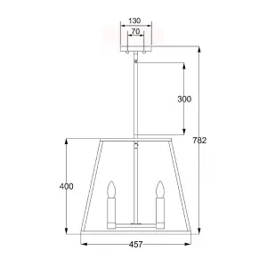 Elstead Fulton 4 Light Ceiling Pendant Chandelier Bronze, E14