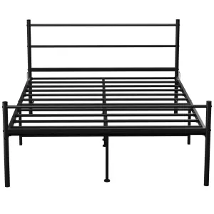 House of Home Double Metal Bed Frame with Under Bed Storage Space in Black Easy Assembly 6ft x 4.6ft With Head Foot Frame Bedroom