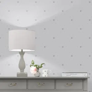 Sophie Allport Grey Bees Pearl effect Embossed Wallpaper