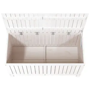 Berkfield Garden Storage Box White 121x55x64 cm Solid Wood Pine