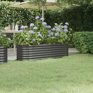 Berkfield Garden Planter Powder-coated Steel 152x40x36 cm Anthracite