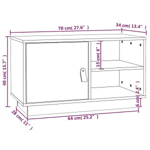 vidaXL TV Cabinet 70x34x40 cm Solid Wood Pine