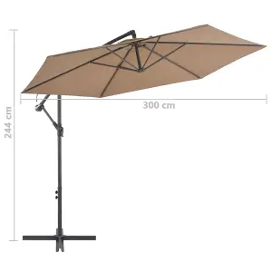 Berkfield Cantilever Umbrella with Aluminium Pole 300 cm Taupe