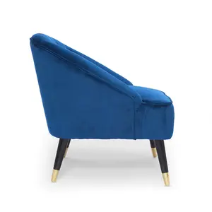 Velvet Blue Kensington Slipper Bedroom Accent Chair