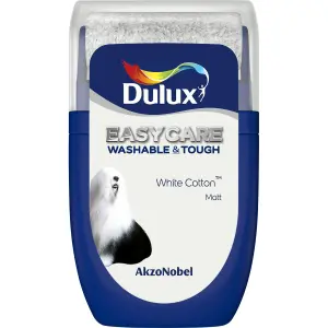 Dulux Easycare Washable & Tough White cotton Matt Wall & ceiling Emulsion paint, 30ml Tester pot