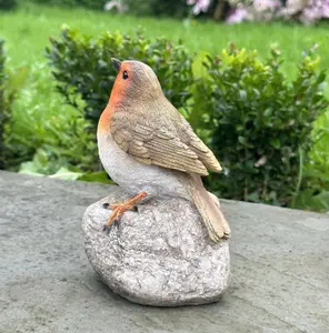 Remembrance Robin with 'When I Appear Your Loved Ones Are Near' sign memorial or grave ornament