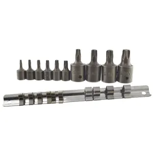 Torx / Star Male Bit Sockets T10 - T55 1/4in and 3/8in Drive 11pc