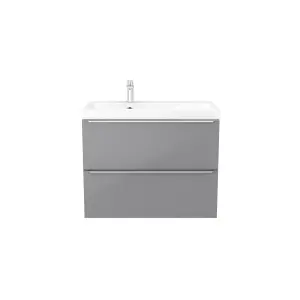 GoodHome Imandra Grey Wall-mounted Vanity unit & basin set - Includes Mila basin (W)804mm