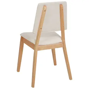 Set of 2 Dining Chairs MERRILL Rubberwood Light Beige